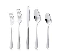 KitchenBoss Set Couverts de Table Ménagère: Ensemble Vaisselle de Table 4 Personnes, Ménagères en Acier Inoxydable, 20 Pièces Argenté, Lavables au Lave-vaisselle