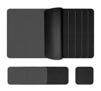 KitchenBoss Set de Table Double Face Dessous de Table | Lot de 6 Set Table avec Dessous de Verre Imperméables et Antidérapants Aspect Cuir, Noir/Gris