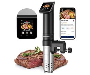 KitchenBoss Thermoplongeur WLAN Cuiseur Sous Vide: G330 Wifi Cuisson Sous Vide, 1100W,IPX7 Imperméable à l'eau d'Immersion de Cuisinière Thermostat Réglable APP Contrôle, Acier inoxydable, Noir