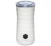 KitchenBrothers Mousseur à Lait Électrique - Milk Frother - Emulsionneur a Lait - Chauffe Lait Chocolatiere - Machine Chocolat Chaud - Antiadhésif - 400W - Blanc