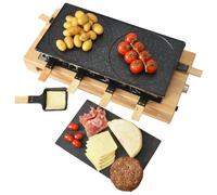 KITCHENCHEF Appareil à raclette, Grill & Crêpes 8 personnes - KCWOOD8MAXI