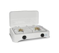 KitchenChef Réchaud Gaz 2 Feux 5326C Blanc, Puissance 3,4 kW