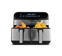 KitchenCook – Friteuse sans huile double cuve 9 L – 2400 W, 8 prog., thermostat réglable, inox