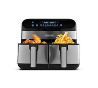 KitchenCook – Friteuse sans huile double cuve 9 L – 2400 W, 8 prog., thermostat réglable, inox