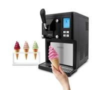 KitchenCook - Machine à crème glacée Deliciosa semi-pro 3-en-1 1,5 L écran LCD 250 W Noir et Argent