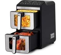 Kitchencook - Double Friteuse à Air Verticale 11l - 7 Programmes - Minuterie Numérique - Thermostat Réglable - 2400w Noir G