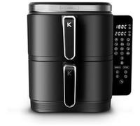 KitchenCook Friteuse à air double verticale 12L 2800W thermostat réglable panier amovible