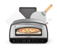 KitchenCook - Four à pizza - 2000 W - Jusqu'à 450 °C - 12 programmes - Plaque de cuisson en acier inoxydable émaillée, pelle à pizza et coupe-pizza