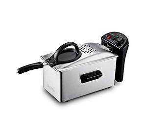 Kitchencook - Friteuse 3l Inox Semi Pro - 2100w - Couvercle Avec Fenêtre - Rangement Compact - Pieds Antidérapants