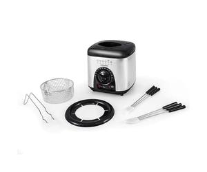 Kitchencook - Friteuse électrique 1l 2en1 - Avec Service à Fondue - Couvercle Avec Fenêtre - Revêtement Antiadhésif