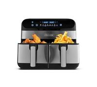 Kitchencook - Friteuse Sans Huile Avec Deux Cuves - 9 Litres - 2400w - 8 Programmes - Minuterie - Thermostat Réglable - Inox