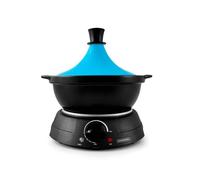 KitchenCook Tajine électrique K-JINE 3L – terre cuite, thermostat réglable, Bleu, 4–6 pers