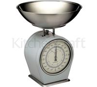 Living Nostalgia Kitchencraft Balance de Cuisine Mécanique, 4 Kg - Gris Français