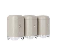 LOVELLO KitchenCraft Boîte de rangement pour thé, café et sucre, latte crème, 11,5 x 11,5 x 19,5 cm