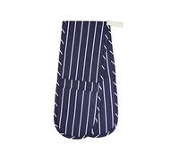 KitchenCraft 'Butcher's Stripe' Double Oven Gloves, 90 x 20 cm (35.5" x 8") - Navy