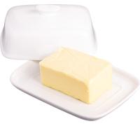 KitchenCraft Butterdose aus Ceramik, weiß
