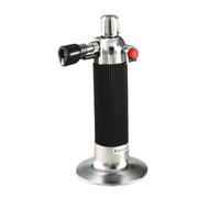 KitchenCraft Chalumeau de cuisine rechargeable avec flamme réglable, 9 x 16,5 cm, garantie KitchenCraft de 12 mois, noir et argent