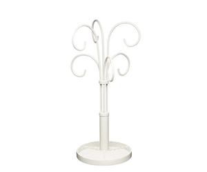 KitchenCraft Classic Collection - Arbre à Tasses/Porte-Tasses en Fer Forgé, Blanc, 37 cm