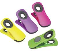 KitchenCraft Clips magnétiques pour sacs alimentaires et mémos, plastique, couleurs assorties, lot de 4