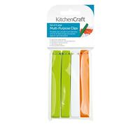 KitchenCraft Clips pour Sacs Alimentaires réutilisables en Plastique à usages Multiples, 11 cm (4,5") (Lot de 4)