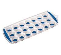 COLOURWORKS KitchenCraft Bac à Glaçons Flexible en Silicone, 24 Moules à Glaçon, Bleu