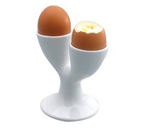 KitchenCraft Coquetier double en porcelaine, 11 x 11 cm - Blanc