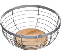 KitchenCraft Cuisine industrielle style vintage métal / bois Coupe à fruits, 28 x 12 cm (11" x 5") - Gris