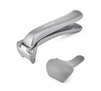 KitchenCraft Easy-Clean Presse-ail, Ouverture à 360 °, Hachoir pour gousses d'ail, Silicone et métal résistants à la Chaleur, pour Cuisine et préparation de Repas, Compatible Lave-Vaisselle