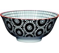 KitchenCraft ECMKCBOWL33SET - Set de bols de céramique au design floral deof monochrome pâquerettes, faïence.