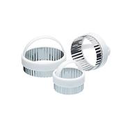 KitchenCraft Emporte-pièces cannelés pour pâtisseries/Biscuits avec poignées en Plastique, Acier Inoxydable, Lot de 3, Argent, 7.8 cm*14. cm*11. cm