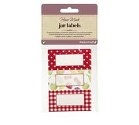 KitchenCraft Étiquettes pour bocaux et bouteilles de confiture faites maison, Orchard Designs, rouge / blanc, paquet de 3