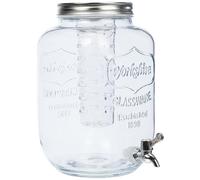 HOMEMADE Pot Distributeur de Boissons en Verre avec Infuseur d'eau, 7.5 litres-Transparent