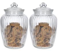 KitchenCraft Home Made Grand bocal de conservation en verre, 2,2 litres - transparent (Lot de 2)