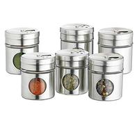 KitchenCraft Home Made Spice Jars / Herb Pots, Stainless Steel, Set of 6