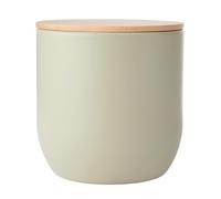 KitchenCraft Idilica Boîte de cuisine avec couvercle hermétique, boîte de rangement ronde avec couvercle en bois et finition mate pour le thé, le café ou le sucre, 12 x 12cm