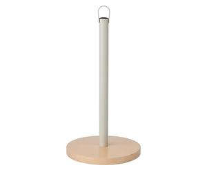 KitchenCraft Idilica Kitchen Roll Holder with FSC Beechwood Base, Round Free-Standing Paper Towel Holder for Kitchen Countertop, Fits Standard Kitchen Rolls, 31.5cm