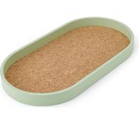 KitchenCraft Idilica Plateau de service ovale avec fond en placage de liège, plateau de présentation pour hors-d'œuvre, desserts, biscuits, thé et café 38 x 20cm.