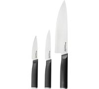 KitchenCraft KEG3PTHEOHOBA Set de couteaux de cuisine de 3 pièces, acier inoxydable, noir