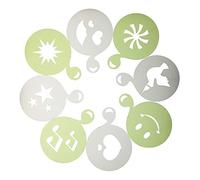 KitchenCraft Le'Xpress Latte Art/Coffee Stencils, Plastic (Set of 8)