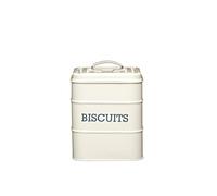 KitchenCraft Living Nostalgia Airtight Metal Biscuit Tin, 14.5 x 19 cm - Antique Cream