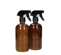 KitchenCraft Living Nostalgia Amber Glass Spray Bottle Set, 2 flacons rechargeables avec étiquettes pour le nettoyage, les huiles et autres, 2 x 5ml