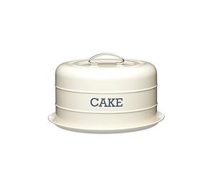 KitchenCraft Living Nostalgia Cake Tin Storage, Boîte De Conservation Hermétique Pour Gâteaux / Dôme À Gâteaux, 28,5 X 18 cm, Antique Cream
