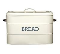 KitchenCraft Living Nostalgia Large Metal Bread Bin, 34 x 21.5 x 25 cm - Antique Cream