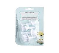 KitchenCraft - Lot de 4 Emporte-pièces à Pâtisserie pour Décoration de Gâteaux, Motifs Floraux, Plastique, Blanc