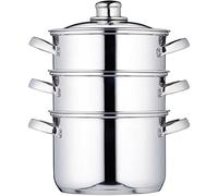 KitchenCraft Marmite à vapeur à 3 étages dans une boîte cadeau, sécurisée par induction, acier inoxydable, 18 cm (7")