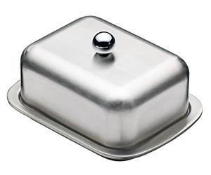 KitchenCraft MasterClass Beurrier Isolant en Acier Inoxydable pour Motte de Beurre de 250g