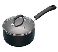 KitchenCraft MasterClass Casserole Antiadhésive de 18 cm en Émail d'Aluminium, Acier, Noir