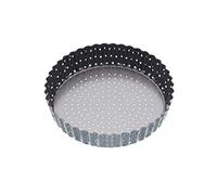 KitchenCraft MasterClass - Moule à Quiche Antiadhésif, Acier au Carbone Galvanisé, Gamme Crusty Bake, Gris, 18 cm