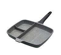 KitchenCraft MasterClass - Poêle à Frire Antiadhésive Compartimentée en Fonte d'Aluminium, 32 cm