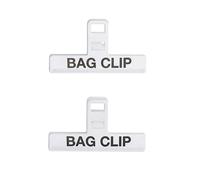 KitchenCraft Medium Binder-Style Plastic Food Bag Clips, 9 cm (3.5") - White (Set of 2)